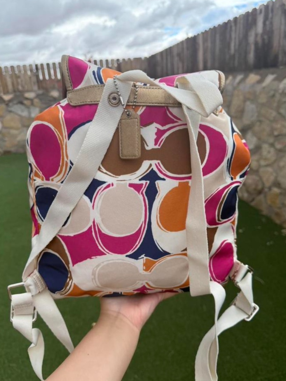 Coach Y2K Colorful Retro Circle Print Backpack - Picture 3 of 8